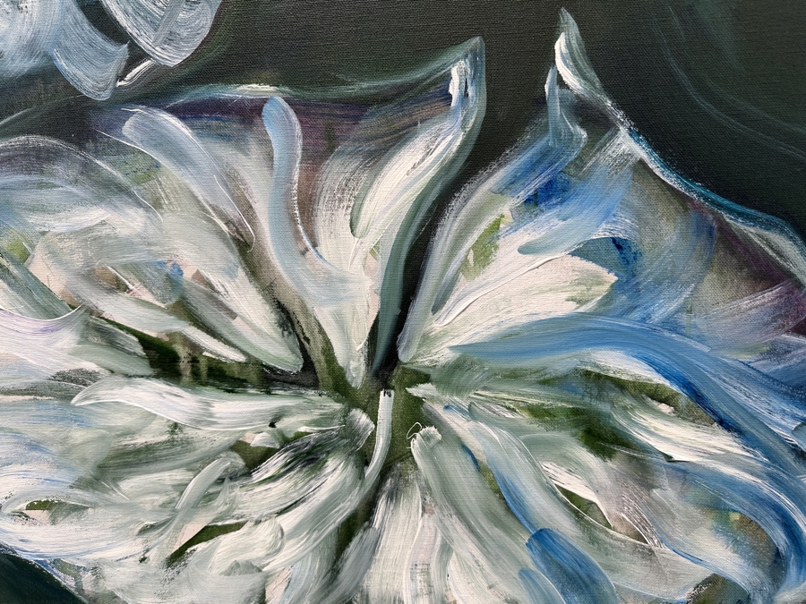 Gerrit Greve (1948-2024, Cardiff by the Sea, CA) Original Acrylic Painting On Canvas Titled 'Waterlilies' Signed Lower Right 40' X 48' Estimate $1,920 - $2,400 [Photo 4]