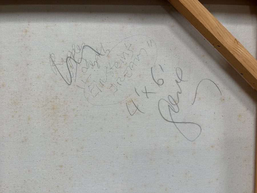 Gerrit Greve (1948-2024, Cardiff by the Sea, CA) Original Acrylic Diptych Painting On Canvas Titled 'Einstein's Dream' Signed Lower Right 48' X 36' Estimate $1,728 - $2,160 [Photo 10]