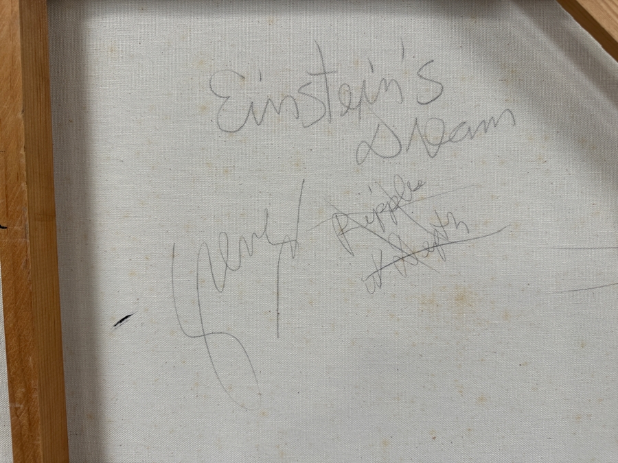 Gerrit Greve (1948-2024, Cardiff by the Sea, CA) Original Acrylic Diptych Painting On Canvas Titled 'Einstein's Dream' Signed Lower Right 48' X 36' Estimate $1,728 - $2,160 [Photo 9]