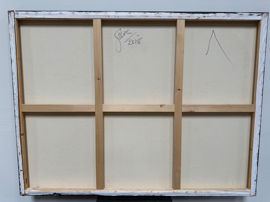 Gerrit Greve (1948-2024, Cardiff by the Sea, CA) Original Acrylic Sand Painting On Canvas 2018 Signed Verso 48' X 36' Estimate $1,728 - $2,160 [Photo 4]