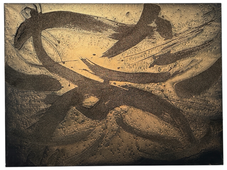 Gerrit Greve (1948-2024, Cardiff by the Sea, CA) Original Acrylic Sand Painting On Canvas 2018 Signed Verso 48' X 36' Estimate $1,728 - $2,160