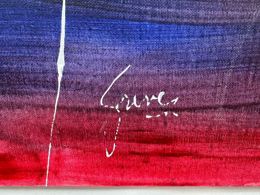 Gerrit Greve (1948-2024, Cardiff by the Sea, CA) Original Acrylic Drip Painting On Canvas Titled 'Corset' Signed Lower Right 36' X 48' Estimate $1,728 - $2,160 [Photo 6]