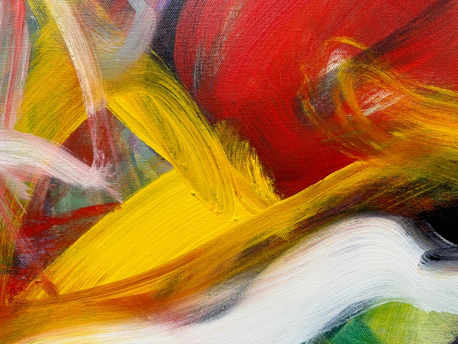 Gerrit Greve (1948-2024, Cardiff by the Sea, CA) Original Acrylic Painting On Canvas Titled 'Archetype' 2018 Signed Lower Right And Verso 36' X 48' Estimate $1,728 - $2,160 [Photo 3]