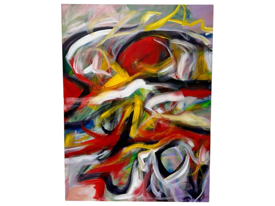 Gerrit Greve (1948-2024, Cardiff by the Sea, CA) Original Acrylic Painting On Canvas Titled 'Archetype' 2018 Signed Lower Right And Verso 36' X 48' Estimate $1,728 - $2,160