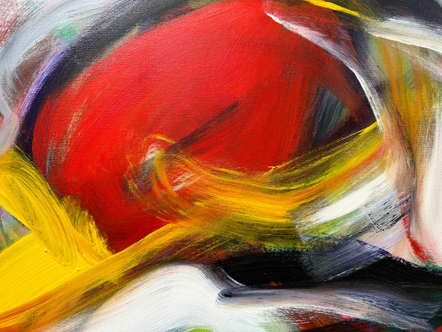 Gerrit Greve (1948-2024, Cardiff by the Sea, CA) Original Acrylic Painting On Canvas Titled 'Archetype' 2018 Signed Lower Right And Verso 36' X 48' Estimate $1,728 - $2,160 [Photo 4]