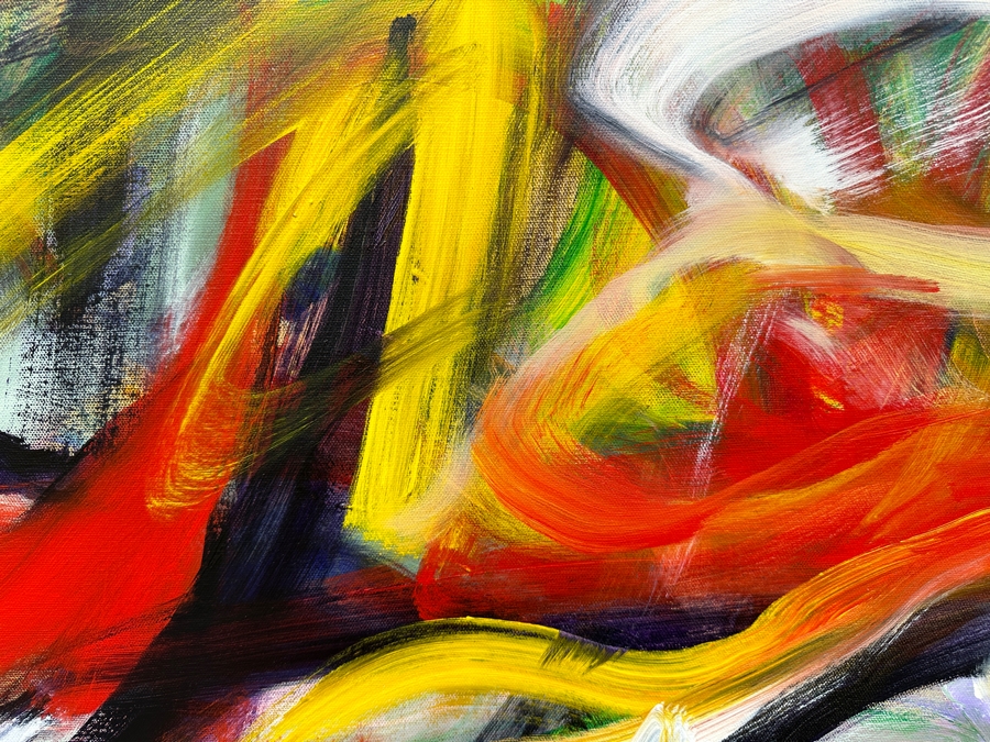 Gerrit Greve (1948-2024, Cardiff by the Sea, CA) Original Acrylic Painting On Canvas Titled 'Archetype' 2018 Signed Lower Right And Verso 36' X 48' Estimate $1,728 - $2,160 [Photo 5]