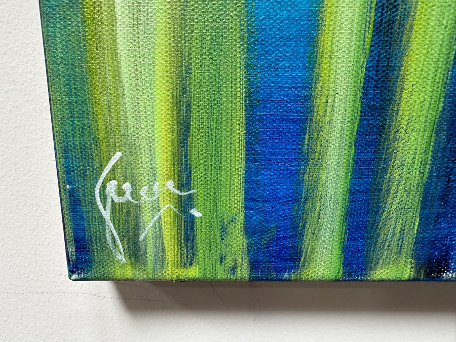 Gerrit Greve (1948-2024, Cardiff by the Sea, CA) Original Acrylic Painting On Canvas Titled 'Reeds At Sunset September' 2020 Signed Lower Left And Verso 48' X 36' Estimate $1,728 - $2,160 [Photo 3]