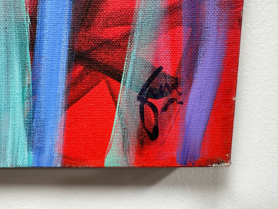 Gerrit Greve (1948-2024, Cardiff by the Sea, CA) Original Acrylic Painting On Canvas Titled 'Reeds At Amber Light II' Signed Lower Right And Verso 48' X 36' Estimate $1,728 - $2,160 [Photo 4]