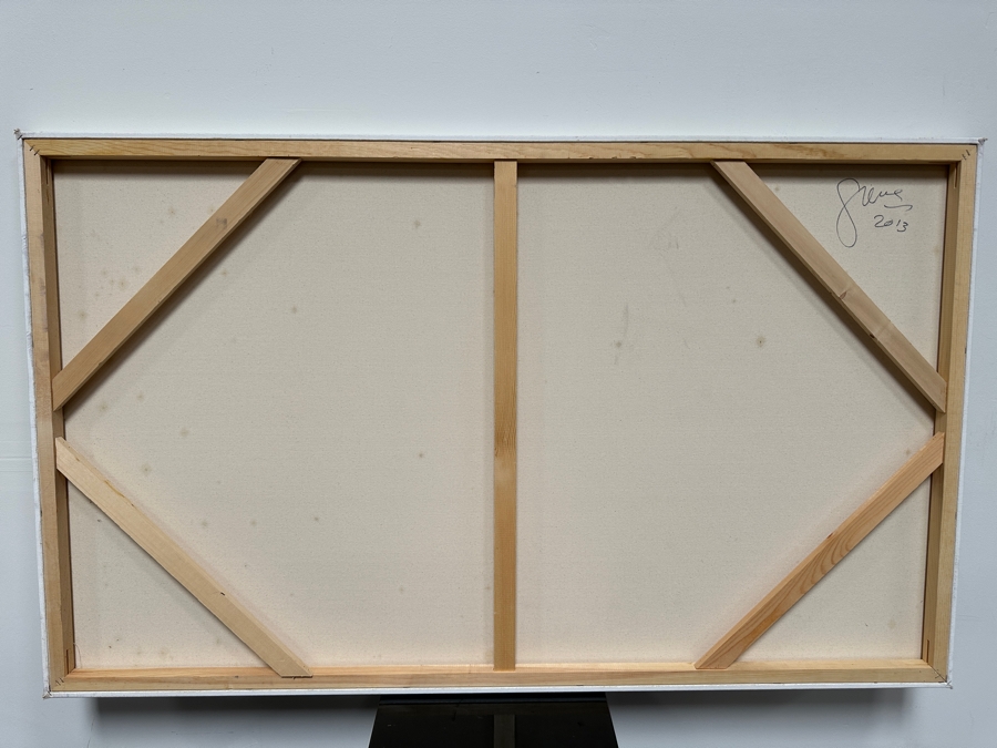 Gerrit Greve (1948-2024, Cardiff by the Sea, CA) Original Acrylic Painting On Canvas Titled 'Ocean Waves' 2013 Signed Verso 60' X 36' Estimate $2,160 - $2,700 [Photo 6]