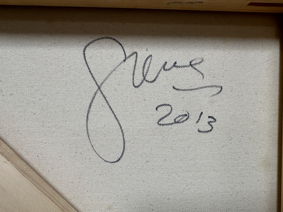 Gerrit Greve (1948-2024, Cardiff by the Sea, CA) Original Acrylic Painting On Canvas Titled 'Ocean Waves' 2013 Signed Verso 60' X 36' Estimate $2,160 - $2,700 [Photo 7]