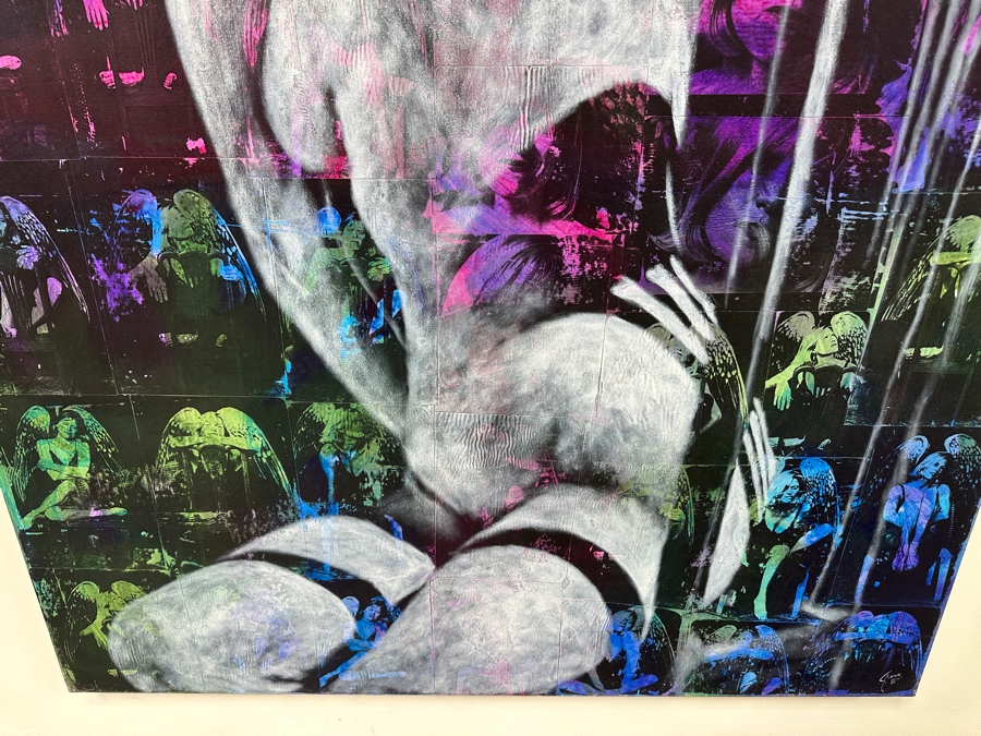 Gerrit Greve (1948-2024, Cardiff by the Sea, CA) Original Acrylic And Carbon Transfers Painting On Canvas Titled 'Passages' 1996 Signed Lower Right And Verso 48' X 60' Estimate $2,880 - $3,600 [Photo 5]