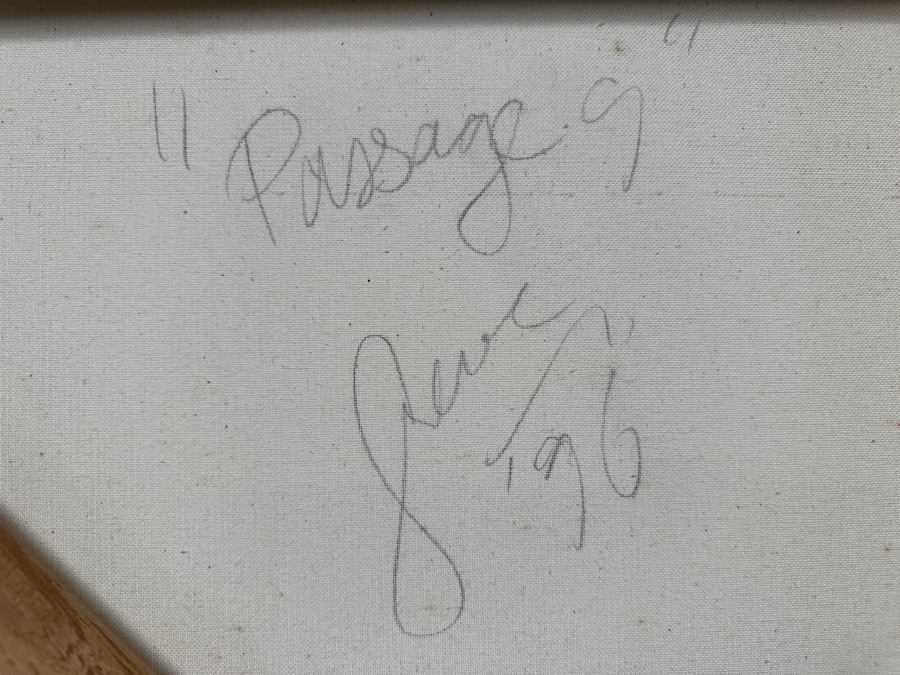 Gerrit Greve (1948-2024, Cardiff by the Sea, CA) Original Acrylic And Carbon Transfers Painting On Canvas Titled 'Passages' 1996 Signed Lower Right And Verso 48' X 60' Estimate $2,880 - $3,600 [Photo 21]