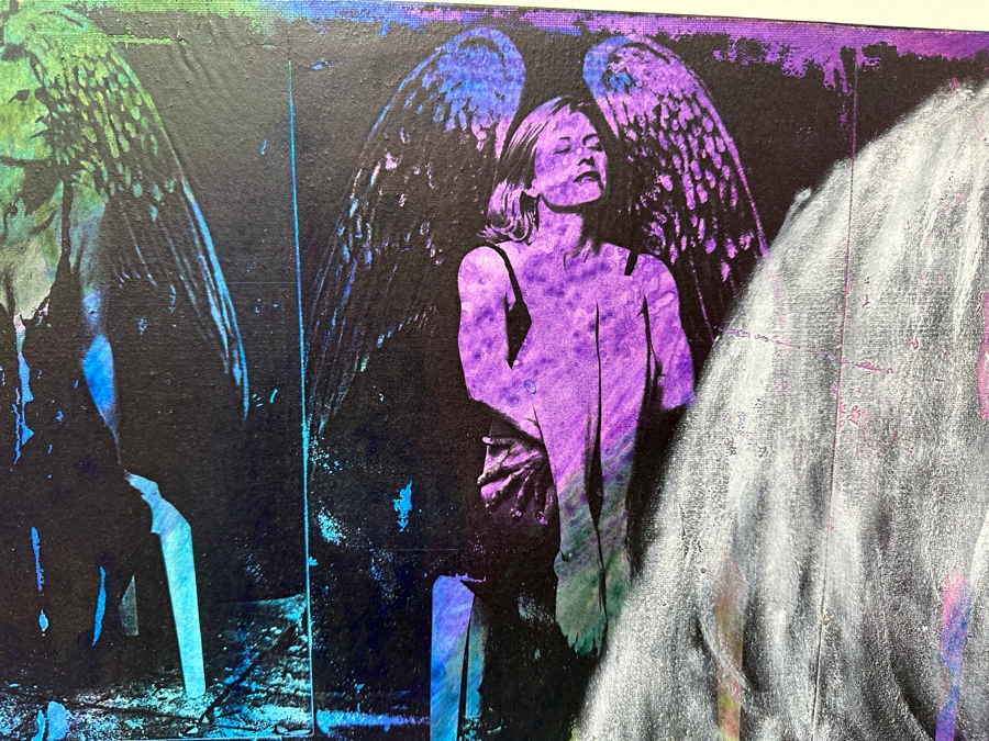 Gerrit Greve (1948-2024, Cardiff by the Sea, CA) Original Acrylic And Carbon Transfers Painting On Canvas Titled 'Passages' 1996 Signed Lower Right And Verso 48' X 60' Estimate $2,880 - $3,600 [Photo 8]