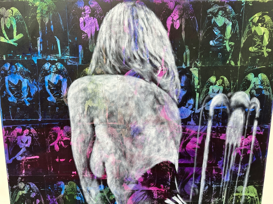 Gerrit Greve (1948-2024, Cardiff by the Sea, CA) Original Acrylic And Carbon Transfers Painting On Canvas Titled 'Passages' 1996 Signed Lower Right And Verso 48' X 60' Estimate $2,880 - $3,600 [Photo 3]