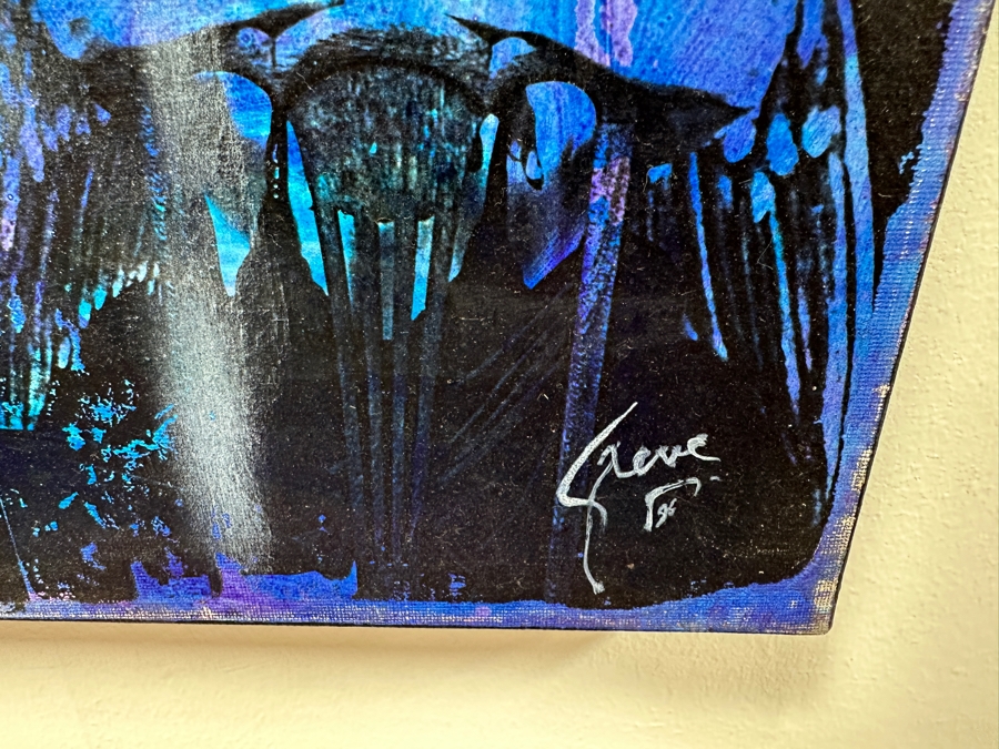 Gerrit Greve (1948-2024, Cardiff by the Sea, CA) Original Acrylic And Carbon Transfers Painting On Canvas Titled 'Passages' 1996 Signed Lower Right And Verso 48' X 60' Estimate $2,880 - $3,600 [Photo 6]