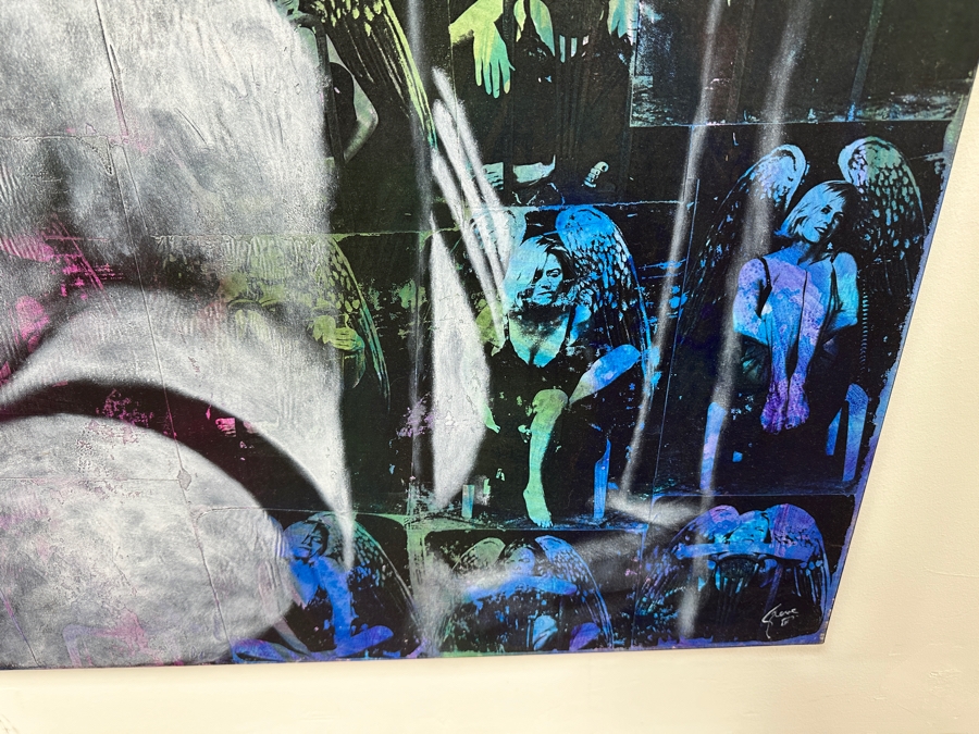 Gerrit Greve (1948-2024, Cardiff by the Sea, CA) Original Acrylic And Carbon Transfers Painting On Canvas Titled 'Passages' 1996 Signed Lower Right And Verso 48' X 60' Estimate $2,880 - $3,600 [Photo 19]