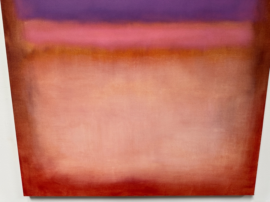 Gerrit Greve (1948-2024, Cardiff by the Sea, CA) Original Acrylic Painting On Canvas Titled 'Abstract Color Field In Manner Of Mark Rothko' 2014 Signed Verso 48' X 60' Estimate $2,880 - $3,600 [Photo 4]