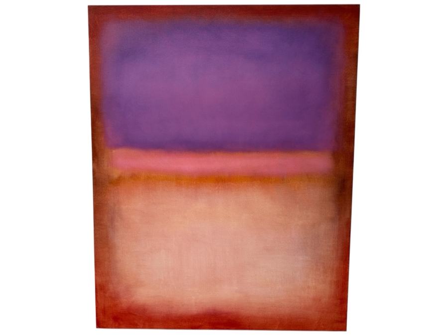 Gerrit Greve (1948-2024, Cardiff by the Sea, CA) Original Acrylic Painting On Canvas Titled 'Abstract Color Field In Manner Of Mark Rothko' 2014 Signed Verso 48' X 60' Estimate $2,880 - $3,600 [Photo 1]