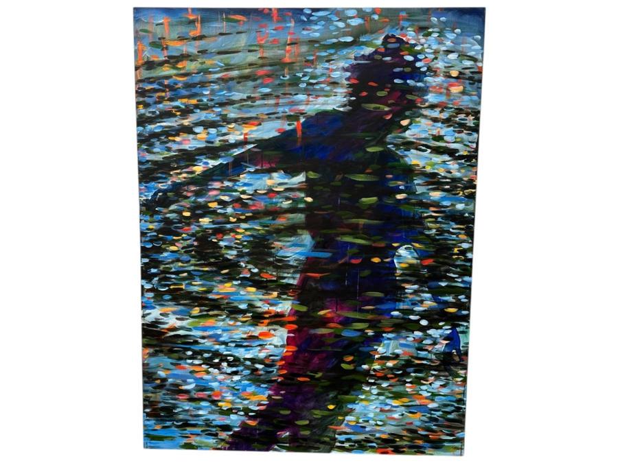 Gerrit Greve (1948-2024, Cardiff by the Sea, CA) Original Acrylic Painting On Canvas Titled 'Her Shadow #1' 1993 Signed Lower Right 45' X 60' Estimate $2,700 - $3,375