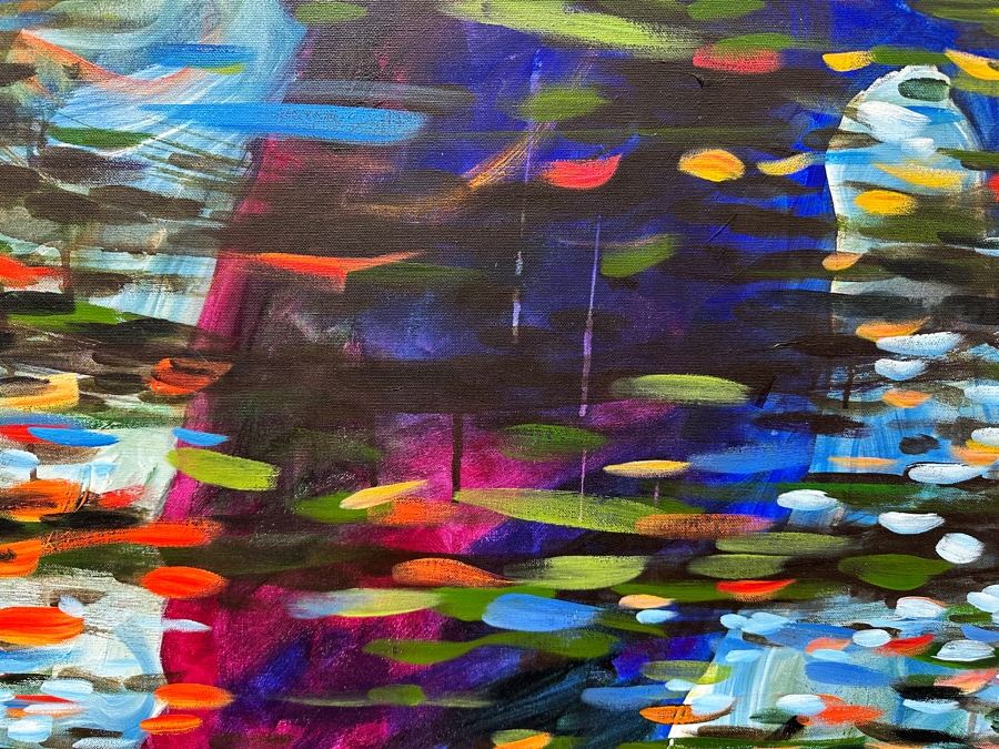 Gerrit Greve (1948-2024, Cardiff by the Sea, CA) Original Acrylic Painting On Canvas Titled 'Her Shadow #1' 1993 Signed Lower Right 45' X 60' Estimate $2,700 - $3,375 [Photo 6]