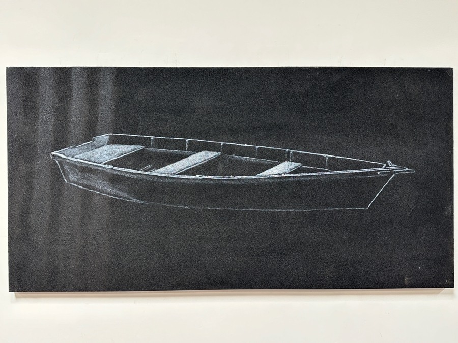 Gerrit Greve (1948-2024, Cardiff by the Sea, CA) Original Acrylic Painting On Canvas Titled 'Elegy For Jack #16 Vessel' 1993 Signed Verso 72' X 36' Estimate $2,592 - $3,240 [Photo 2]