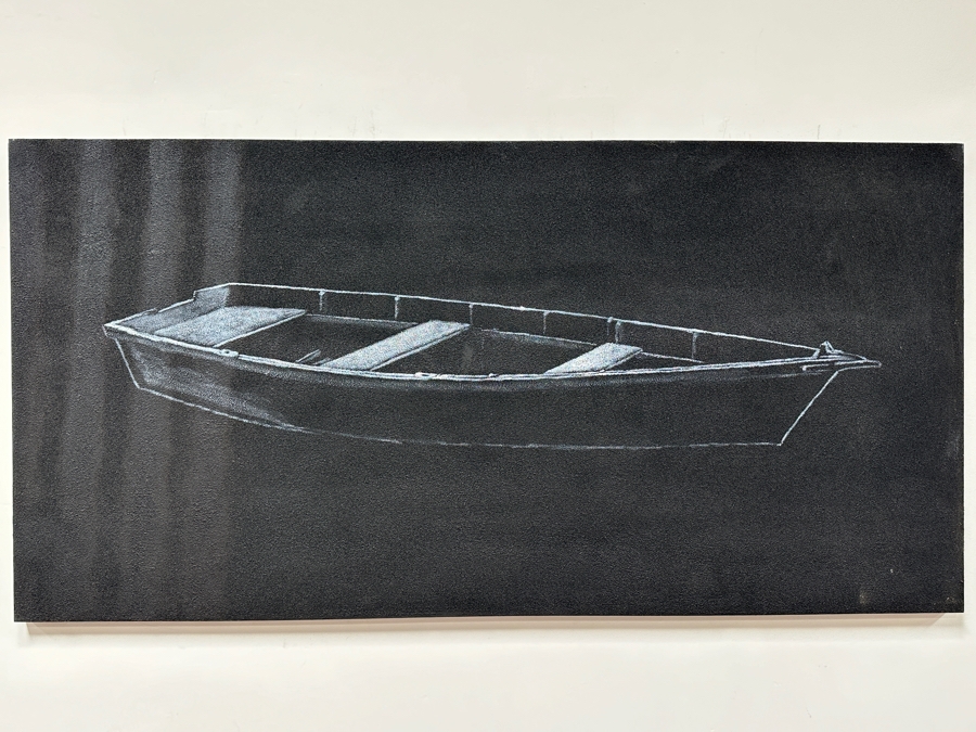 Gerrit Greve (1948-2024, Cardiff by the Sea, CA) Original Acrylic Painting On Canvas Titled 'Elegy For Jack #16 Vessel' 1993 Signed Verso 72' X 36' Estimate $2,592 - $3,240 [Photo 3]