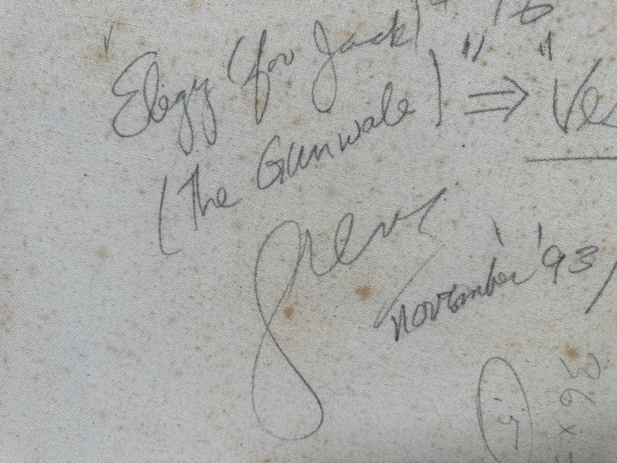 Gerrit Greve (1948-2024, Cardiff by the Sea, CA) Original Acrylic Painting On Canvas Titled 'Elegy For Jack #16 Vessel' 1993 Signed Verso 72' X 36' Estimate $2,592 - $3,240 [Photo 9]