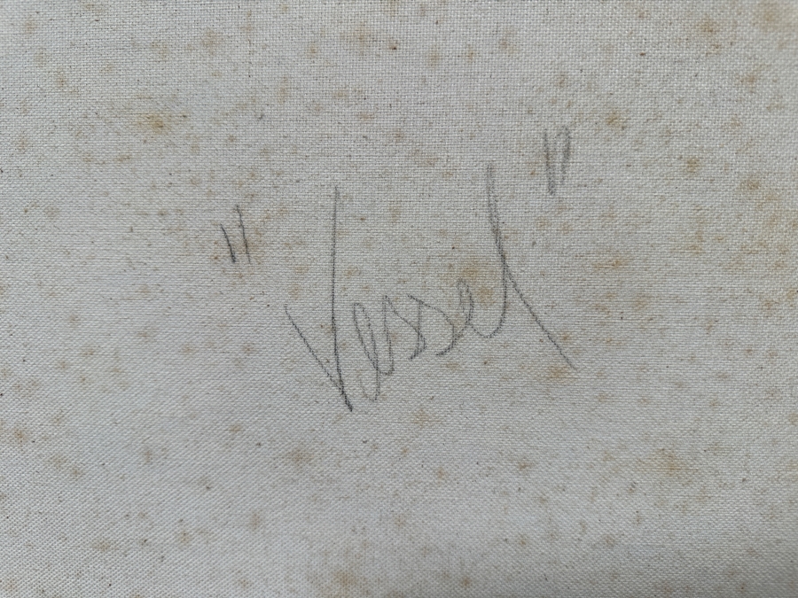 Gerrit Greve (1948-2024, Cardiff by the Sea, CA) Original Acrylic Painting On Canvas Titled 'Elegy For Jack #16 Vessel' 1993 Signed Verso 72' X 36' Estimate $2,592 - $3,240 [Photo 10]