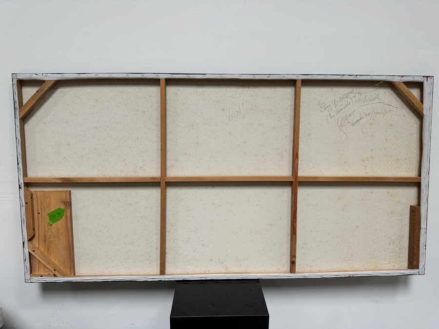 Gerrit Greve (1948-2024, Cardiff by the Sea, CA) Original Acrylic Painting On Canvas Titled 'Elegy For Jack #16 Vessel' 1993 Signed Verso 72' X 36' Estimate $2,592 - $3,240 [Photo 7]