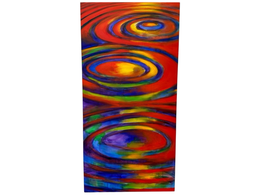 Gerrit Greve (1948-2024, Cardiff by the Sea, CA) Original Acrylic Painting On Canvas Titled 'Alchemy III' 2000 Signed Verso 36' X 72' Estimate $2,592 - $3,240 [Photo 1]