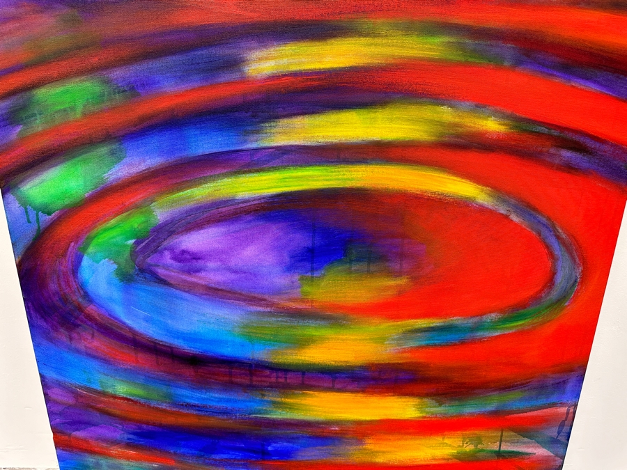 Gerrit Greve (1948-2024, Cardiff by the Sea, CA) Original Acrylic Painting On Canvas Titled 'Alchemy III' 2000 Signed Verso 36' X 72' Estimate $2,592 - $3,240 [Photo 5]