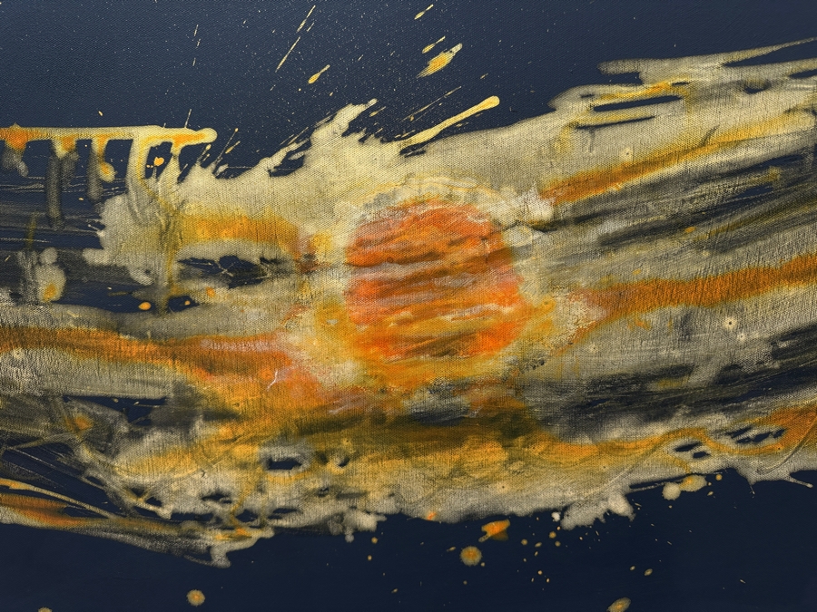 Gerrit Greve (1948-2024, Cardiff by the Sea, CA) Original Acrylic Painting On Canvas Titled 'Spirit Boat XXXIX' 2007 Signed Verso 72' X 48' Estimate $3,456 - $4,320 [Photo 5]