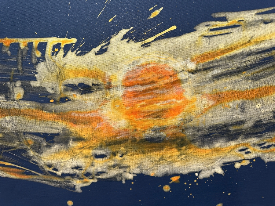 Gerrit Greve (1948-2024, Cardiff by the Sea, CA) Original Acrylic Painting On Canvas Titled 'Spirit Boat XXXIX' 2007 Signed Verso 72' X 48' Estimate $3,456 - $4,320 [Photo 4]