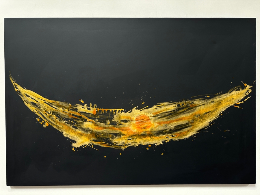 Gerrit Greve (1948-2024, Cardiff by the Sea, CA) Original Acrylic Painting On Canvas Titled 'Spirit Boat XXXIX' 2007 Signed Verso 72' X 48' Estimate $3,456 - $4,320 [Photo 3]