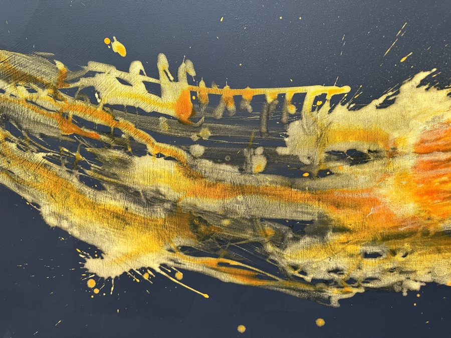 Gerrit Greve (1948-2024, Cardiff by the Sea, CA) Original Acrylic Painting On Canvas Titled 'Spirit Boat XXXIX' 2007 Signed Verso 72' X 48' Estimate $3,456 - $4,320 [Photo 6]