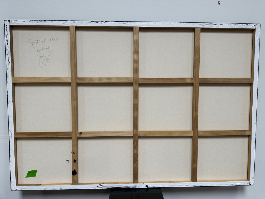 Gerrit Greve (1948-2024, Cardiff by the Sea, CA) Original Acrylic Painting On Canvas Titled 'Spirit Boat XXXIX' 2007 Signed Verso 72' X 48' Estimate $3,456 - $4,320 [Photo 9]