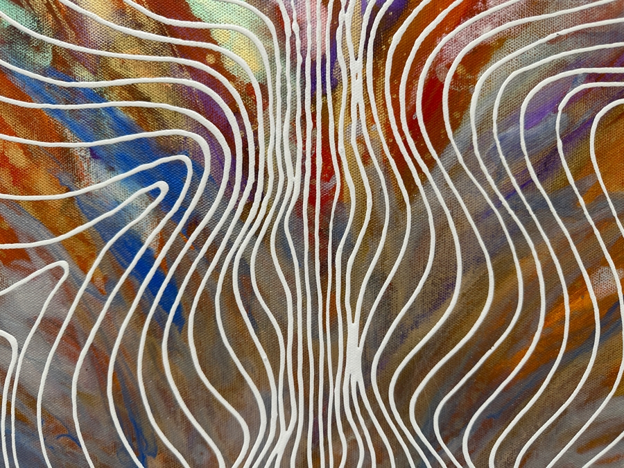 Gerrit Greve (1948-2024, Cardiff by the Sea, CA) Original Acrylic Painting On Canvas Titled 'Journey 231' Signed Verso 28' X 22' Estimate $616 - $770 [Photo 4]