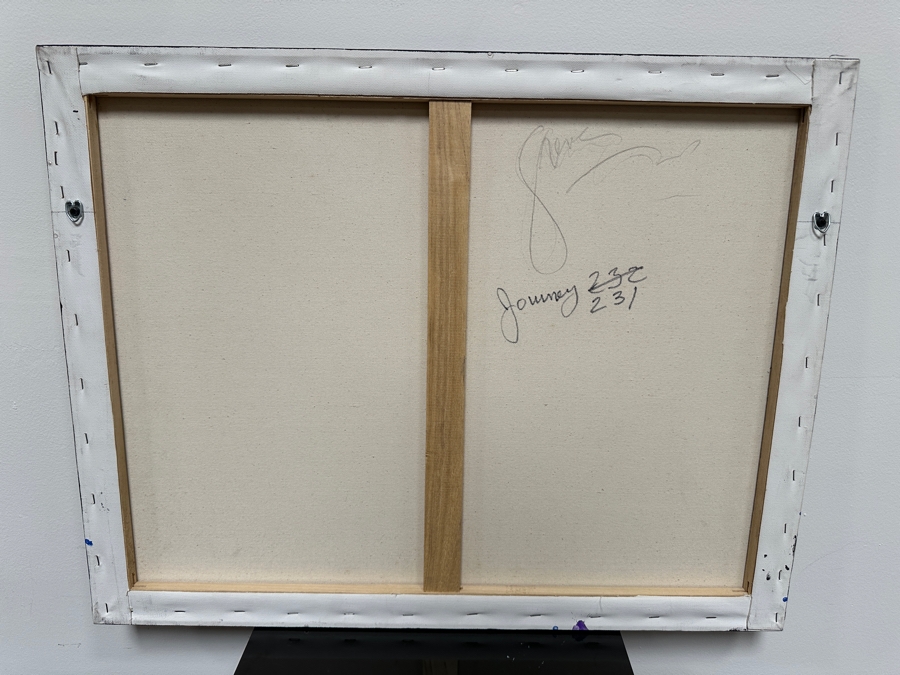 Gerrit Greve (1948-2024, Cardiff by the Sea, CA) Original Acrylic Painting On Canvas Titled 'Journey 231' Signed Verso 28' X 22' Estimate $616 - $770 [Photo 5]