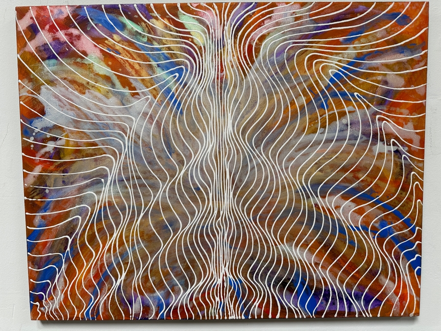 Gerrit Greve (1948-2024, Cardiff by the Sea, CA) Original Acrylic Painting On Canvas Titled 'Journey 231' Signed Verso 28' X 22' Estimate $616 - $770 [Photo 2]