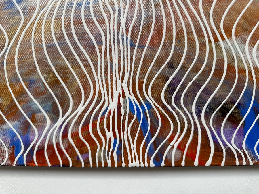 Gerrit Greve (1948-2024, Cardiff by the Sea, CA) Original Acrylic Painting On Canvas Titled 'Journey 231' Signed Verso 28' X 22' Estimate $616 - $770 [Photo 3]