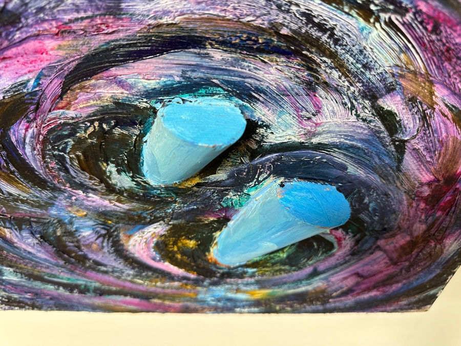 Gerrit Greve (1948-2024, Cardiff by the Sea, CA) Original Acrylic With Wood Painting On Canvas Signed Verso 30' X 24' Estimate $720 - $900 [Photo 4]