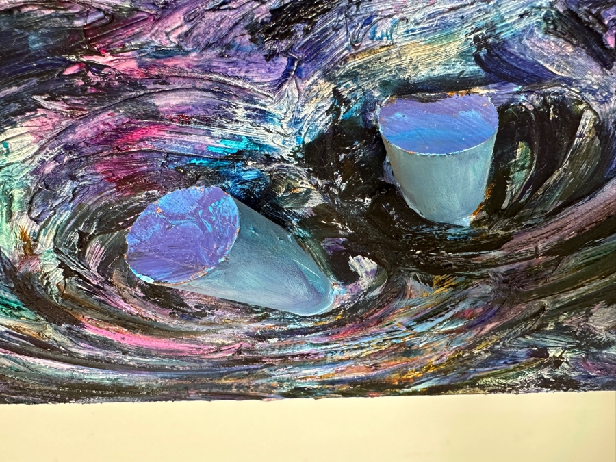 Gerrit Greve (1948-2024, Cardiff by the Sea, CA) Original Acrylic With Wood Painting On Canvas Signed Verso 30' X 24' Estimate $720 - $900 [Photo 6]