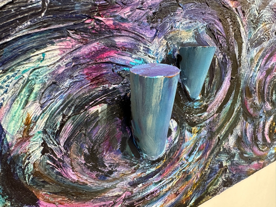 Gerrit Greve (1948-2024, Cardiff by the Sea, CA) Original Acrylic With Wood Painting On Canvas Signed Verso 30' X 24' Estimate $720 - $900 [Photo 7]