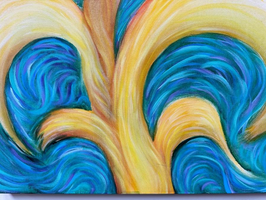 Gerrit Greve (1948-2024, Cardiff by the Sea, CA) Original Acrylic Painting On Canvas Titled 'Plants 58' 2020 Signed Verso 30' X 24' Estimate $720 - $900 [Photo 4]