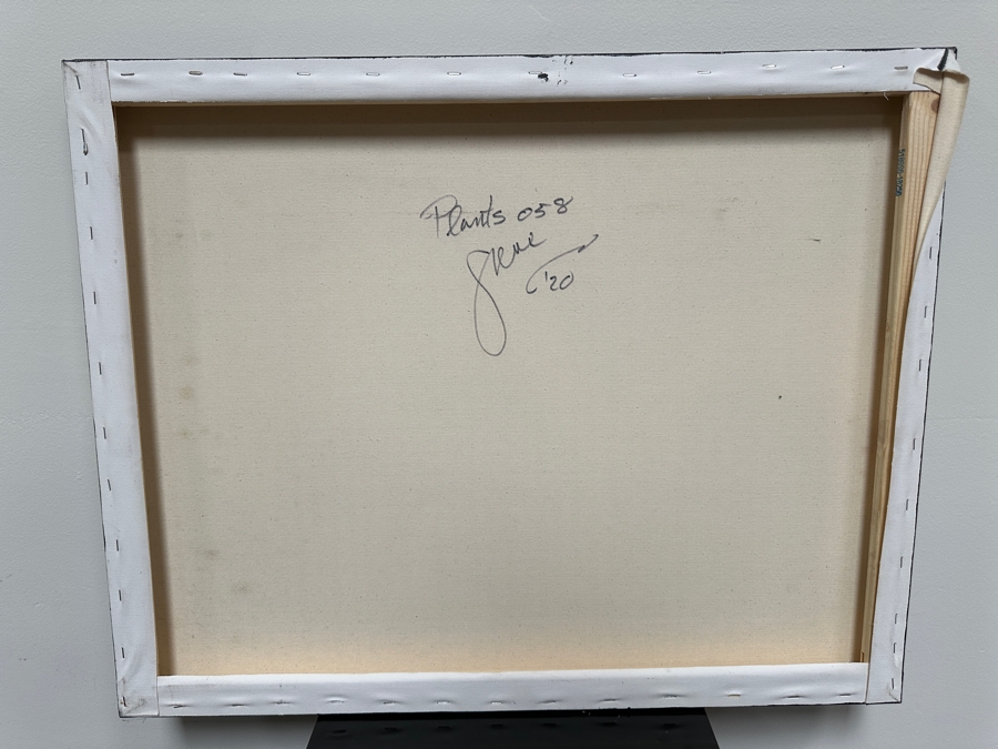 Gerrit Greve (1948-2024, Cardiff by the Sea, CA) Original Acrylic Painting On Canvas Titled 'Plants 58' 2020 Signed Verso 30' X 24' Estimate $720 - $900 [Photo 5]