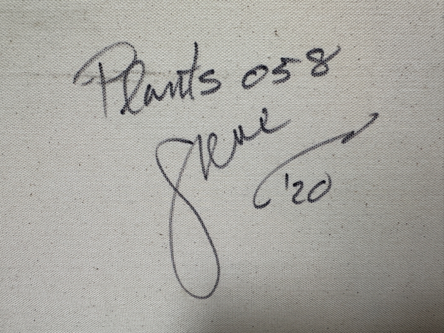 Gerrit Greve (1948-2024, Cardiff by the Sea, CA) Original Acrylic Painting On Canvas Titled 'Plants 58' 2020 Signed Verso 30' X 24' Estimate $720 - $900 [Photo 6]