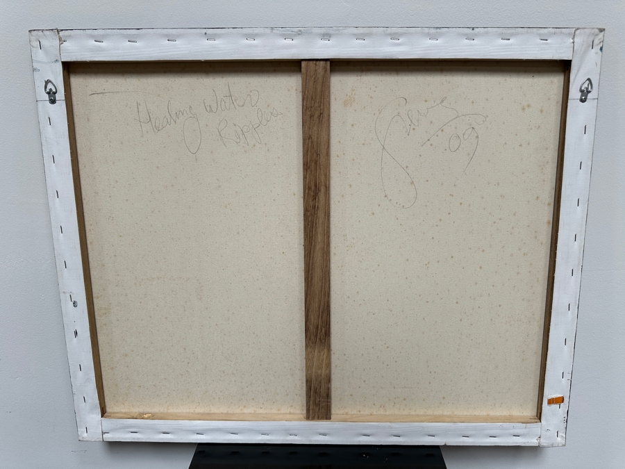 Gerrit Greve (1948-2024, Cardiff by the Sea, CA) Original Acrylic Painting On Canvas Titled 'Healing Water Ripples' 2009 Signed Verso 30' X 24' Estimate $720 - $900 [Photo 4]