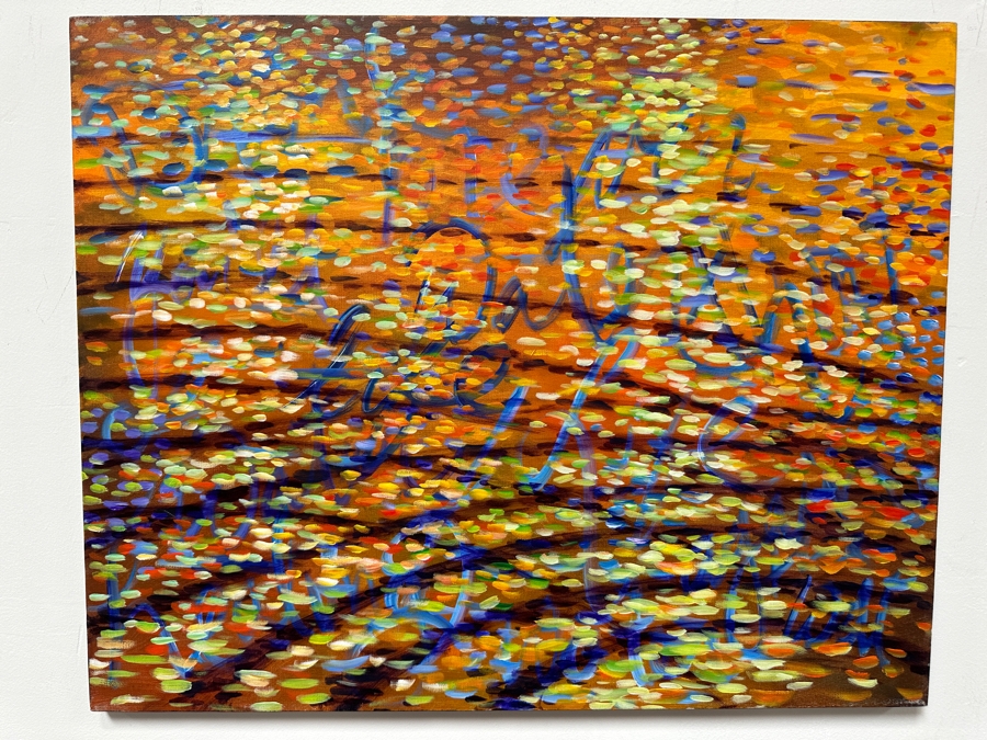 Gerrit Greve (1948-2024, Cardiff by the Sea, CA) Original Acrylic Painting On Canvas Titled 'Healing Water Ripples' 2009 Signed Verso 30' X 24' Estimate $720 - $900 [Photo 2]