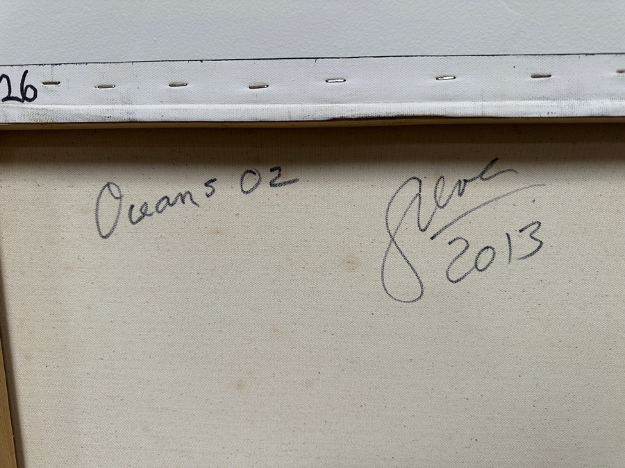 Gerrit Greve (1948-2024, Cardiff by the Sea, CA) Original Acrylic Painting On Canvas Titled 'Oceans 2' 2013 Signed Verso 30' X 24' Estimate $720 - $900 [Photo 6]