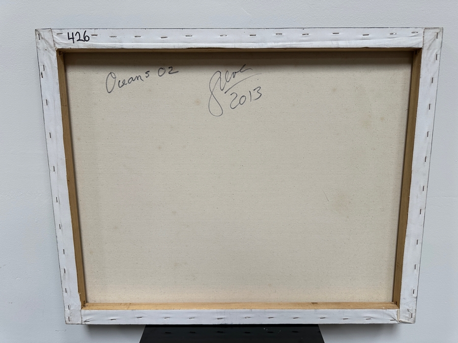 Gerrit Greve (1948-2024, Cardiff by the Sea, CA) Original Acrylic Painting On Canvas Titled 'Oceans 2' 2013 Signed Verso 30' X 24' Estimate $720 - $900 [Photo 5]